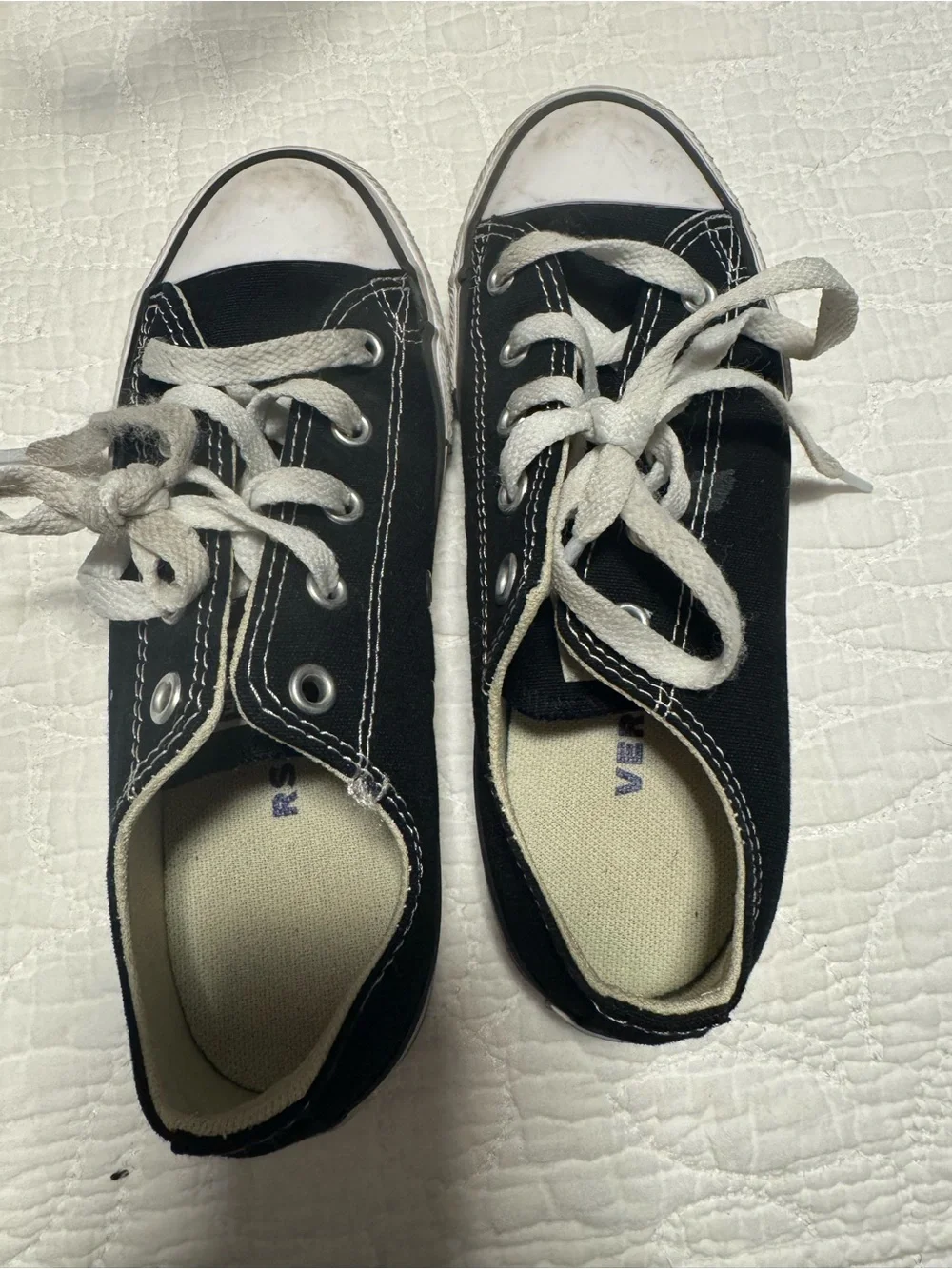 Converse Kids Black Canvas Low-Top Sneakers with White Laces